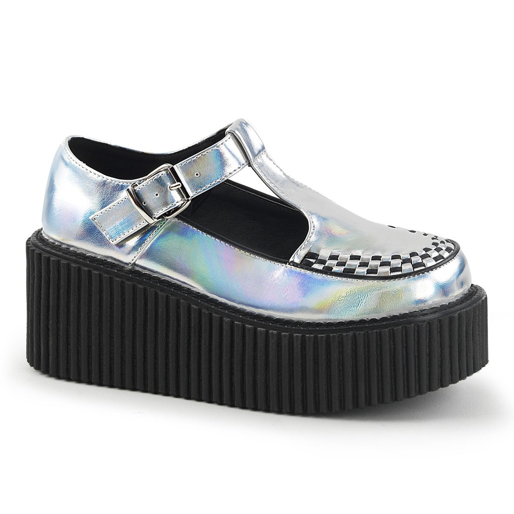 Creepers Demonia Creeper 214 Hologramme Femme - Argent 75429-CSFD